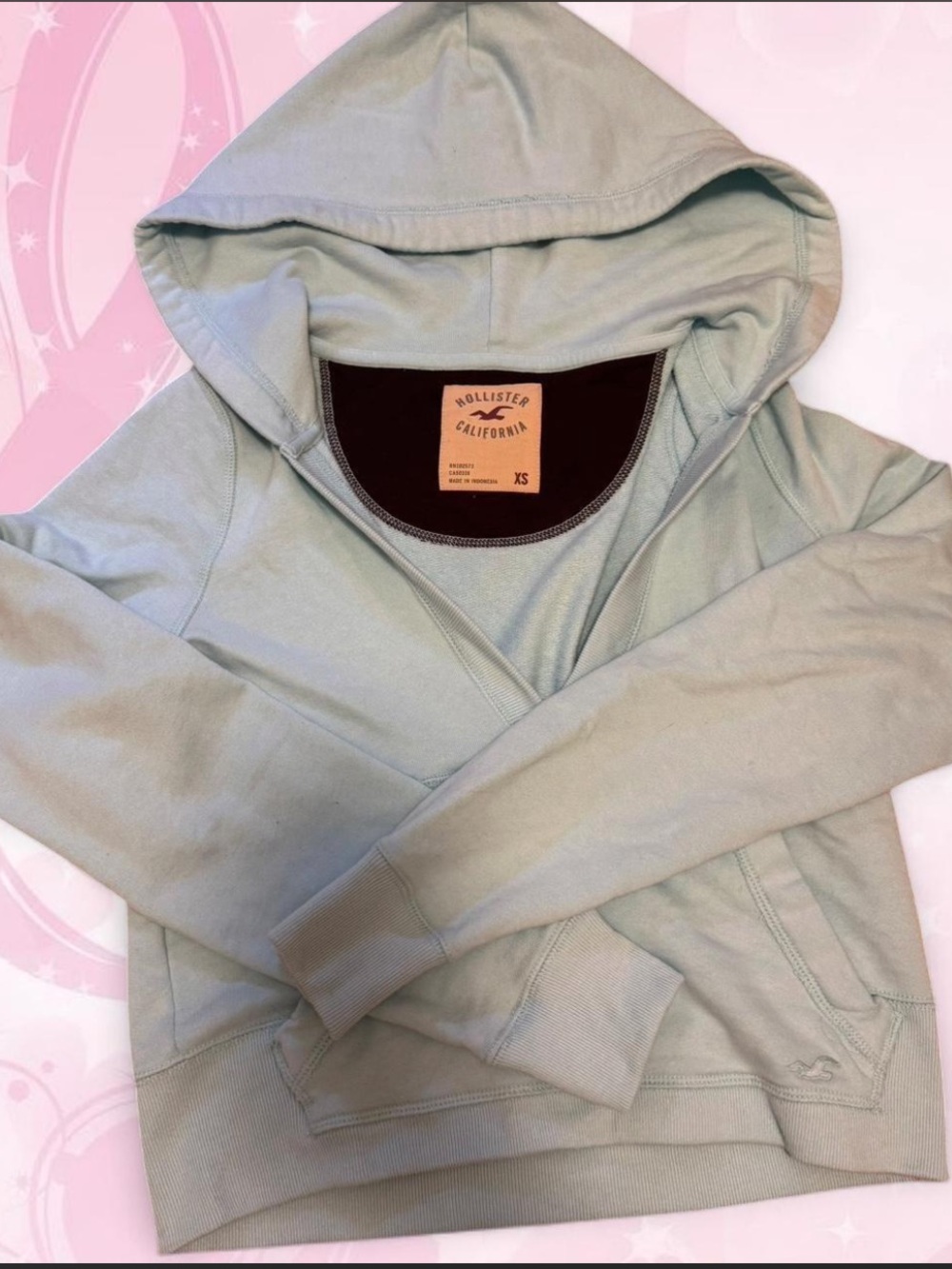 Hollister Light Green Hooded Sweater - Men's XS